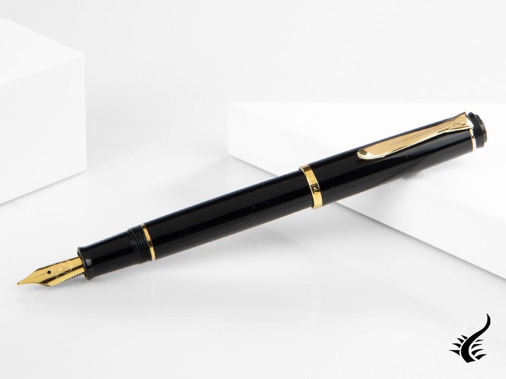 Pelikan Classic P200 Fountain Pen, Black, Gold trim, 930479