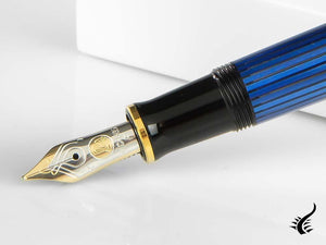 Stylo plume Pelikan Souverän M400 - Noir et bleu - Plume en or 14 carats, 994947