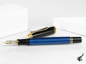 Stylo plume Pelikan Souverän M400 - Noir et bleu - Plume en or 14 carats, 994947