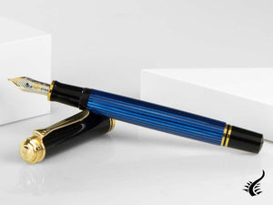 Stylo plume Pelikan Souverän M400 - Noir et bleu - Plume en or 14 carats, 994947