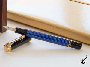 Stylo plume Pelikan Souverän M400 - Noir et bleu - Plume en or 14 carats, 994947