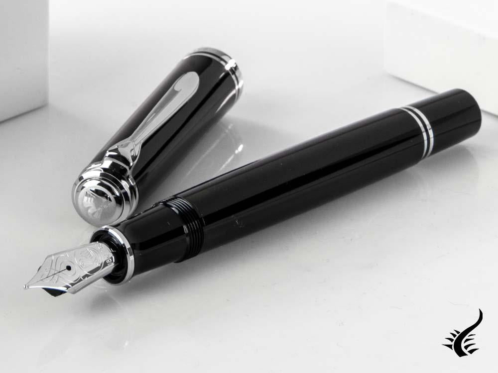 Pelikan Fountain Pen Souverän M805 Black- Silver Plated, 925446