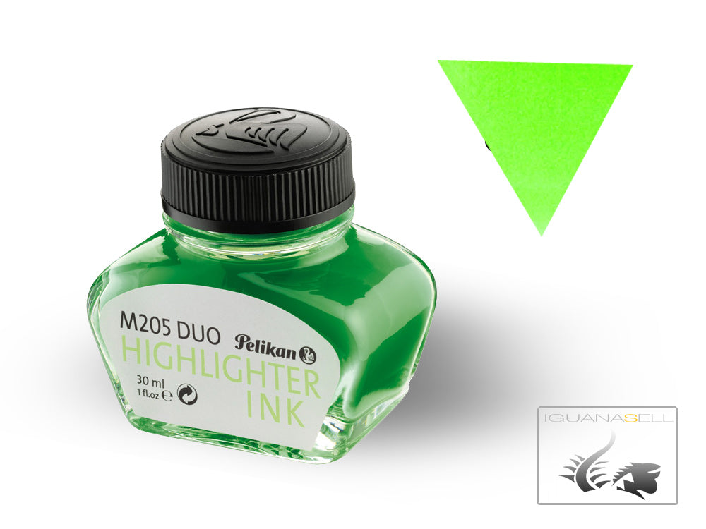 Pelikan Ink Bottle for M205, 30ml., Fluorescent Green, Crystal