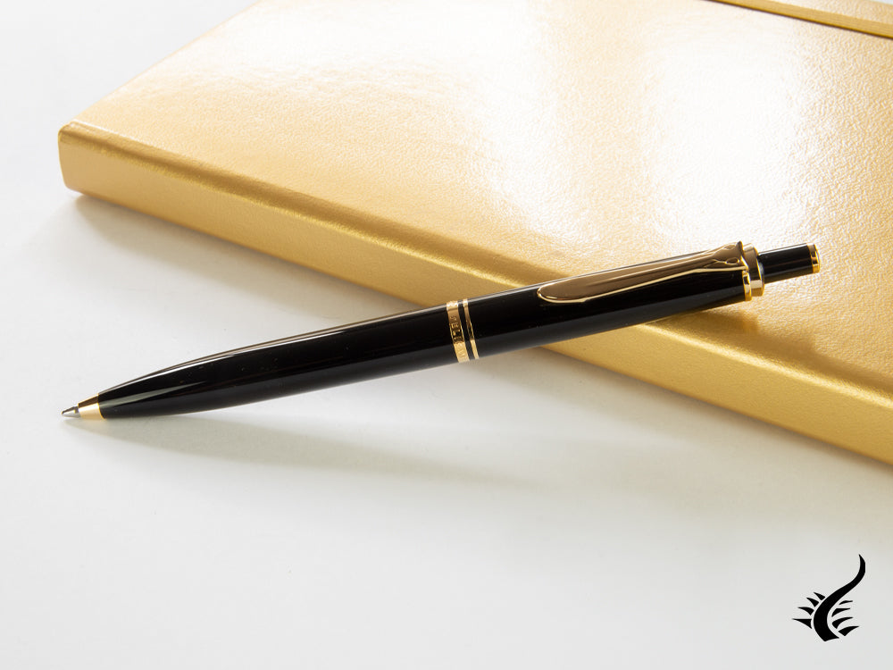 Pelikan K400 Ballpoint pen, Black Resin, Gold trim, 987784