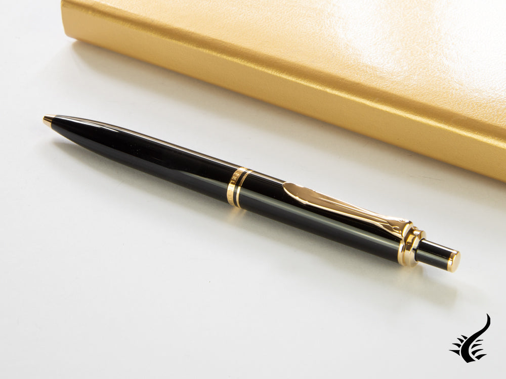 Pelikan K400 Ballpoint pen, Black Resin, Gold trim, 987784