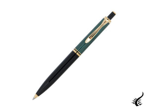 Stylo à bille Pelikan K400, noir et vert, finition dorée, 996835