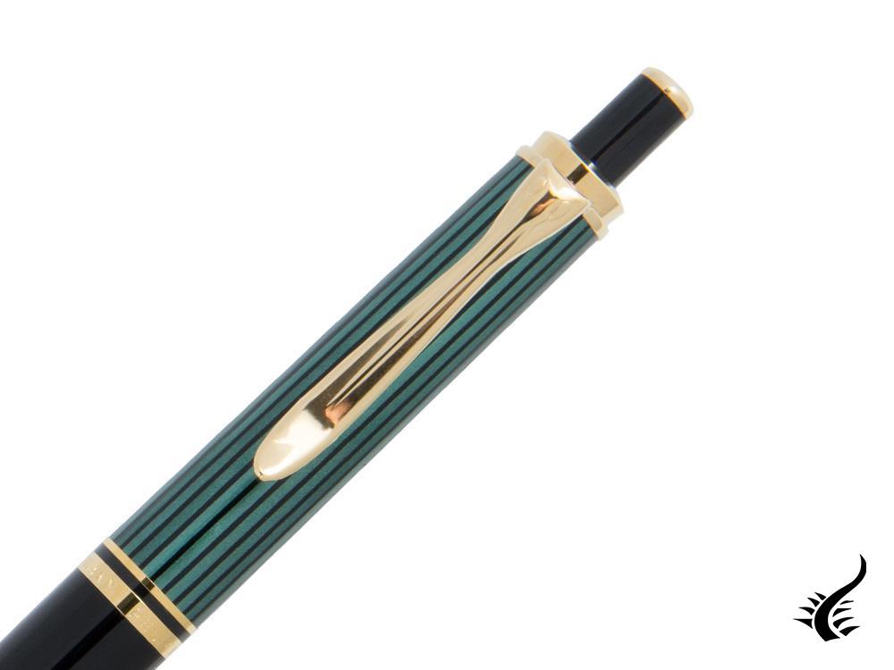 Pelikan K400 Ballpoint pen, Black and green, Gold trim, 996835