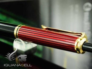 Stylo à bille Pelikan K400, noir et rouge, finition dorée, 925289