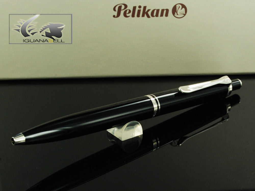 Stylo à bille Pelikan K405, résine noire, garniture argentée, 926238