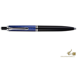 Stylo à bille Pelikan K405, noir et bleu, garniture argentée, 932715