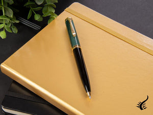 Stylo à bille Pelikan K600, noir et vert, finition dorée, 980086