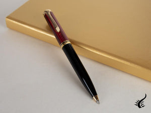 Stylo à bille Pelikan K600, noir et rouge, finition dorée, 928937