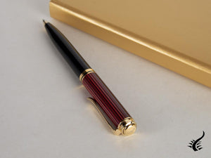 Stylo à bille Pelikan K600, noir et rouge, finition dorée, 928937