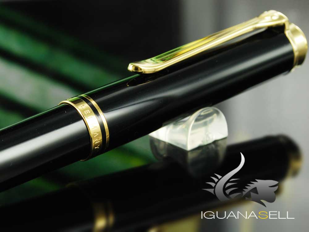 Pelikan K800 Ballpoint pen, Black Resin, Gold trim, 996983