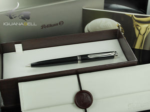 Stylo à bille Pelikan K805, résine noire, garniture argentée, 926378