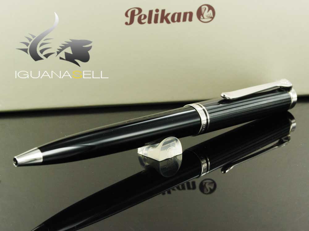 Pelikan K805 Stylo à bille Stresemann, garniture argentée, 957530