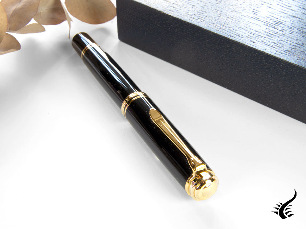 Pelikan M1000 Fountain Pen, Black Resin, Gold trim, 987396