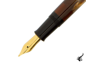 Pelikan M200 Brown Marbled Fountain Pen, Gold trim, 808897