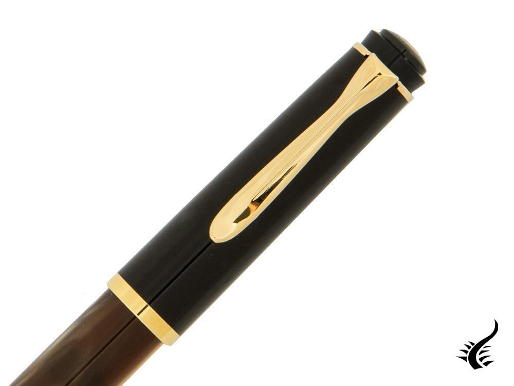 Pelikan M200 Brown Marbled Fountain Pen, Gold trim, 808897