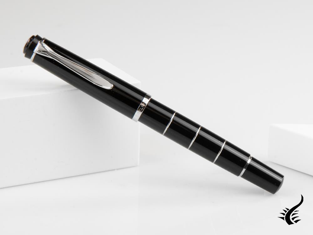 Pelikan M215 Fountain Pen, Black, Chrome trim, 948281