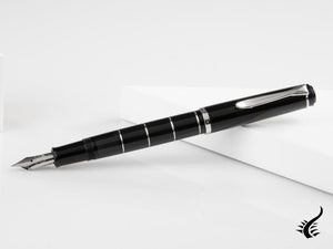 Pelikan M215 Fountain Pen, Black, Chrome trim, 948281