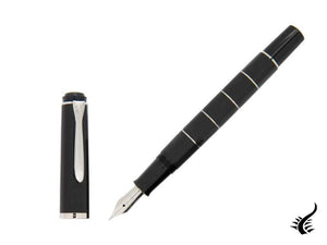 Stylo plume Pelikan M215, noir, garniture chromée, 948281