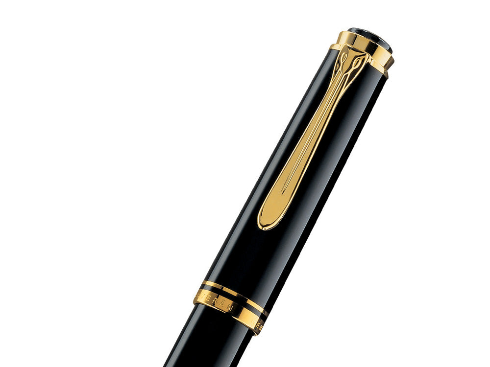 Pelikan R400 Rollerball pen, Black Resin, Gold trim, 987958