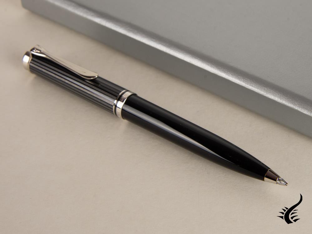 Pelikan Souverän M605 Stresemann Ballpoint pen, Black Resin, Palladium, 813648