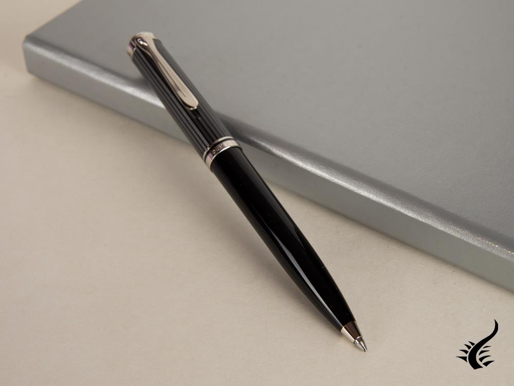 Pelikan Souverän M605 Stresemann Ballpoint pen, Black Resin, Palladium, 813648