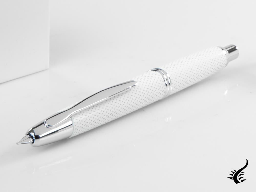 Pilot Capless Carbonesque Fountain Pen, White, FK-1500-GRAF-WHITE