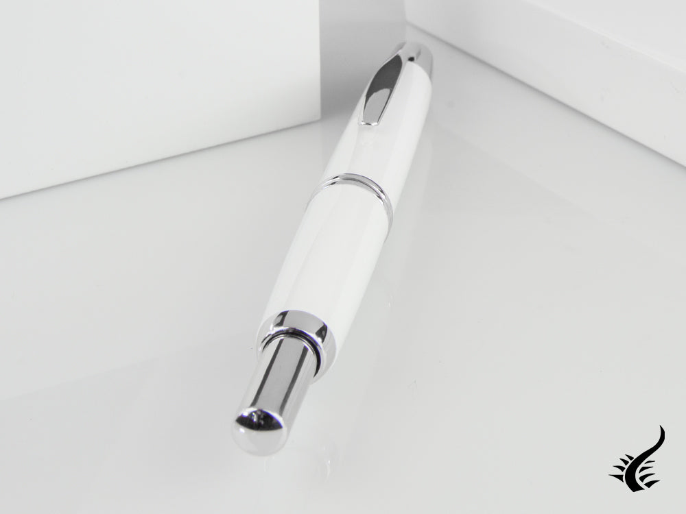 Stylo plume Pilot Capless Decimo, chrome, blanc, FK-1500D-RH-WHITE