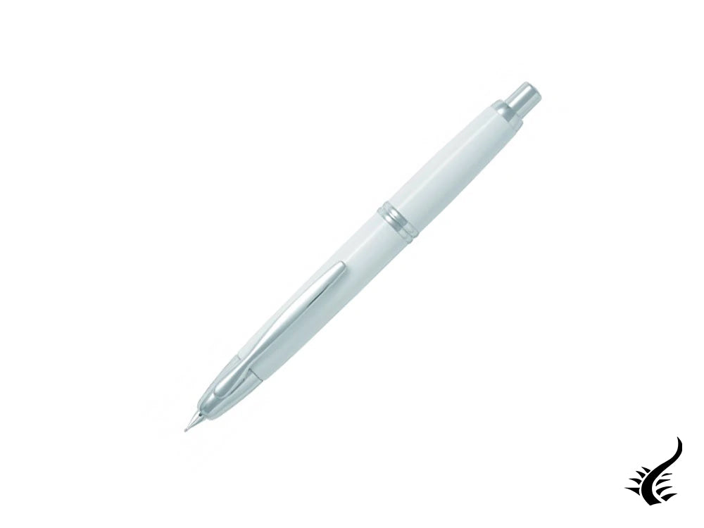 Stylo plume Pilot Capless Decimo, chrome, blanc, FK-1500D-RH-WHITE