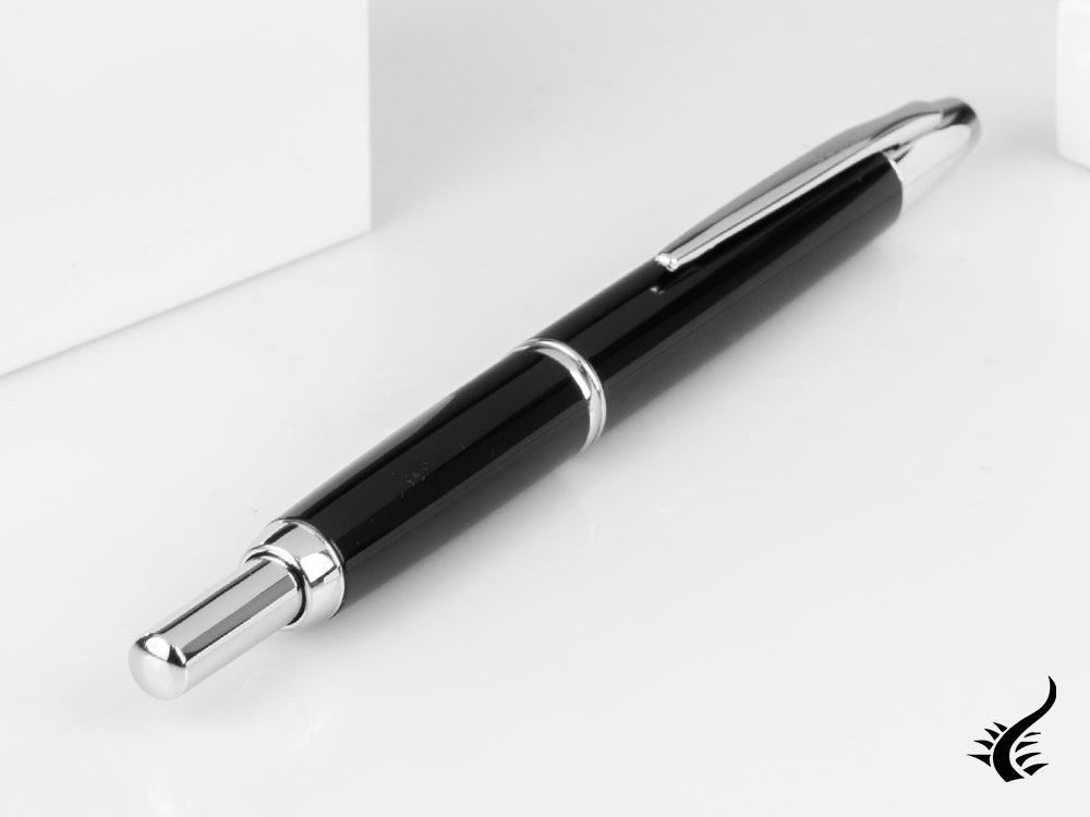 Stylo plume Pilot Capless Decimo, finition chromée, noir, FK-1500D-RH-BLACK