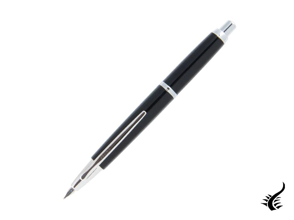 Stylo plume Pilot Capless Decimo, finition chromée, noir, FK-1500D-RH-BLACK