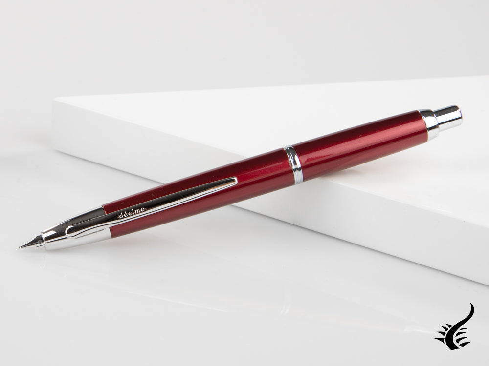 Stylo plume Pilot Capless Decimo, laque, chrome, rouge, FK-1500D-RH-RED