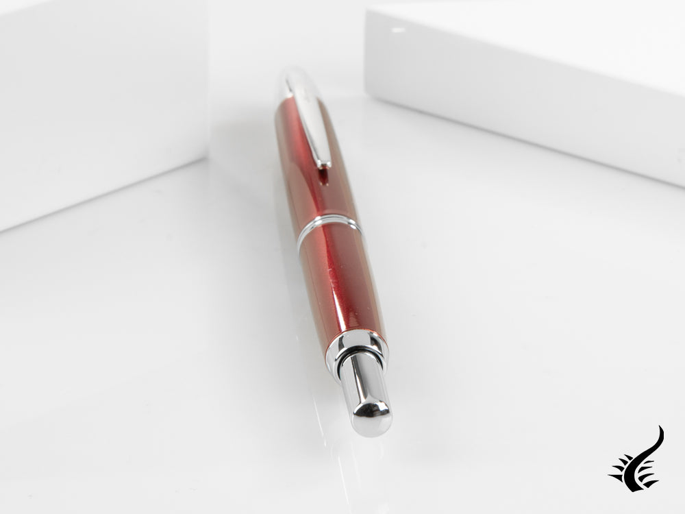 Pilot Capless Decimo Fountain Pen, Lacquer, Chrome, Red, FK-1500D-RH-RED