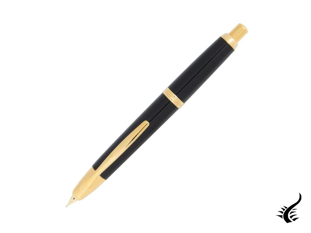 Pilot Capless Fountain Pen, Black, Gold, FK-1500-AU-BLACK