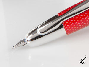 Pilot Capless Fountain Pen, Carbon fibre, Rhodium trim, Red