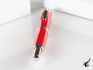 Pilot Capless Fountain Pen, Carbon fibre, Rhodium trim, Red