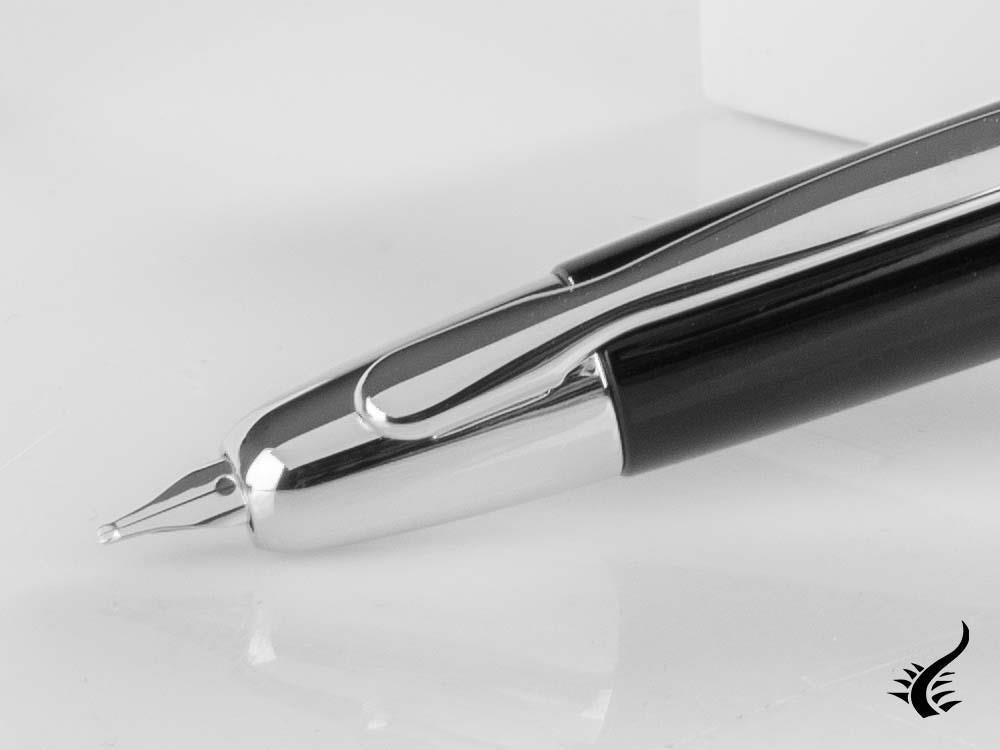 Pilot Capless Fountain Pen, Lacquer, Rhodium Trim, Black