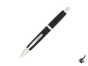 Pilot Capless Fountain Pen, Lacquer, Rhodium Trim, Black