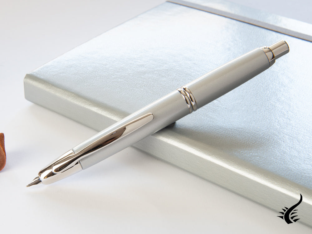 Pilot Capless Retractable Fountain Pen, Chrome, Lacquer