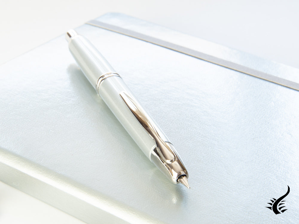 Pilot Capless Retractable Fountain Pen, Chrome, Lacquer