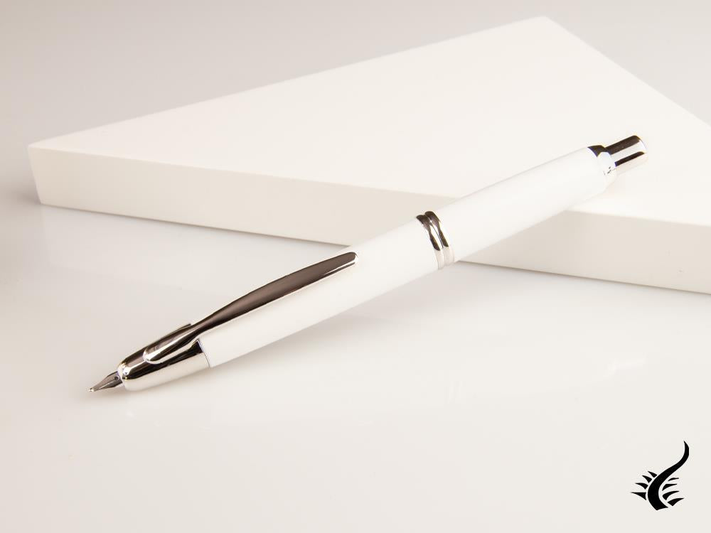 Pilot Capless Retractable Fountain Pen White, Chrome