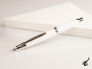 Pilot Capless Retractable Fountain Pen White, Chrome