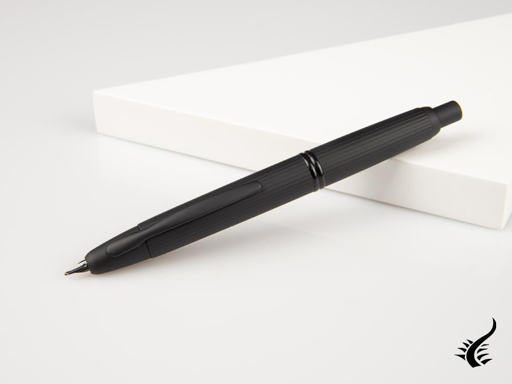 Pilot Capless Stripe Black Matte Fountain Pen, Lacquer, FC-2700RB-BM