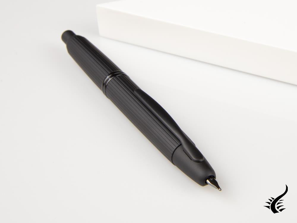 Pilot Capless Stripe Black Matte Fountain Pen, Lacquer, FC-2700RB-BM