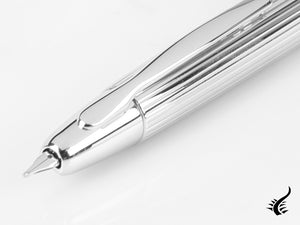 Pilot Capless Stripes Fountain Pen, Metal, Rhodium trim, Silver