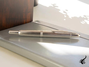 Pilot Capless Stripes Fountain Pen, Metal, Rhodium trim, Silver