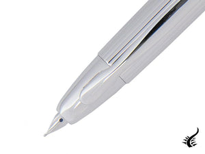 Pilot Capless Stripes Fountain Pen, Metal, Rhodium trim, Silver